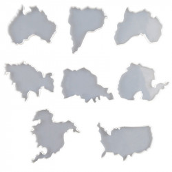 Форма молд Карта мира из 8 частей составная для эпоксидной смолы