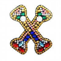 Брелок со стразами буква X Сделай сам DIY алмазная мозаика вышивка по номерам заготовка