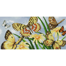 Набор для вышивки крестом Желтые бабочки 41*24 см
