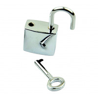 Замочек навесной с ключом  серебро 35*20 мм