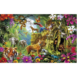 Алмазная мозаика пейзаж джунгли животные 30*60см по номерам