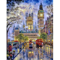 Алмазная мозаика пейзаж Лондон Биг-Бен 30*40см по номерам