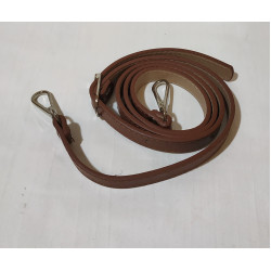 Ручка для сумки коричнева з карабінами срібло фурнітура для сумки