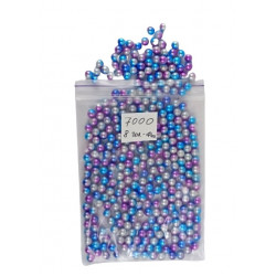 Бусины 8 мм жемчужные голубо-фиолетовые вес 100 г бусины для рукоделия