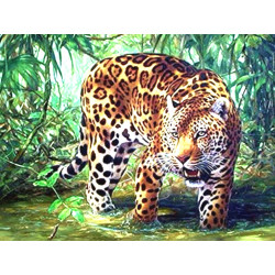 Картина для выкладывания камнями Леопард на охоте