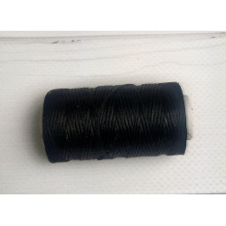 Нитка вощений для шиття по шкірі 1 мм 50 м чорний колір плоска нитка