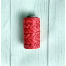 Нитка вощений для шиття по шкірі 1 мм 50 м рожевий колір плоска нитка