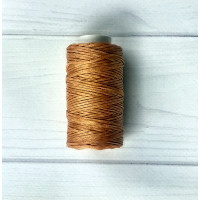 Нитка вощений для шиття по шкірі 1 мм 50 м оранжеов-коричневий колір плоска нитка Нитка вощений для шиття по шкірі 1 мм 50 м оранжеов-коричневий колір плоска нитка