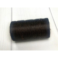 Нитка вощеная  для шитья по коже 1 мм  50 м темно-темно-коричневый цвет плоская нить