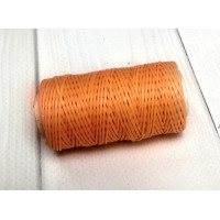 Нитка вощеная  для шитья по коже 1 мм  50 м оранжевый цвет плоская нить